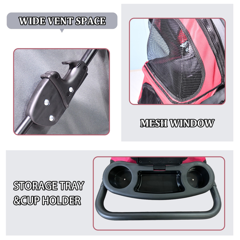 GOOPAWS 4-Wheel Promenade Pet Stroller for Dogs and Cats