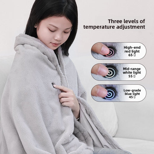 Rabbit Fur Electric Heating Shawl Blanket