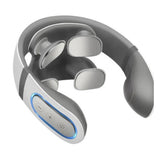 Neck massager control buttons and intensity settings