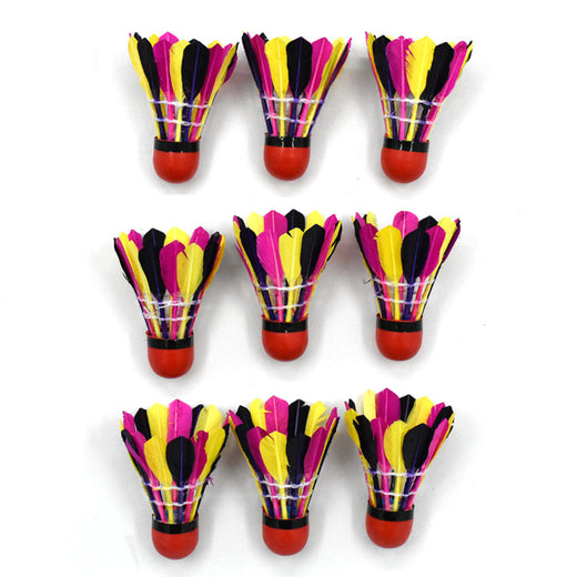 Red-skin-colored multi-colored badminton balls