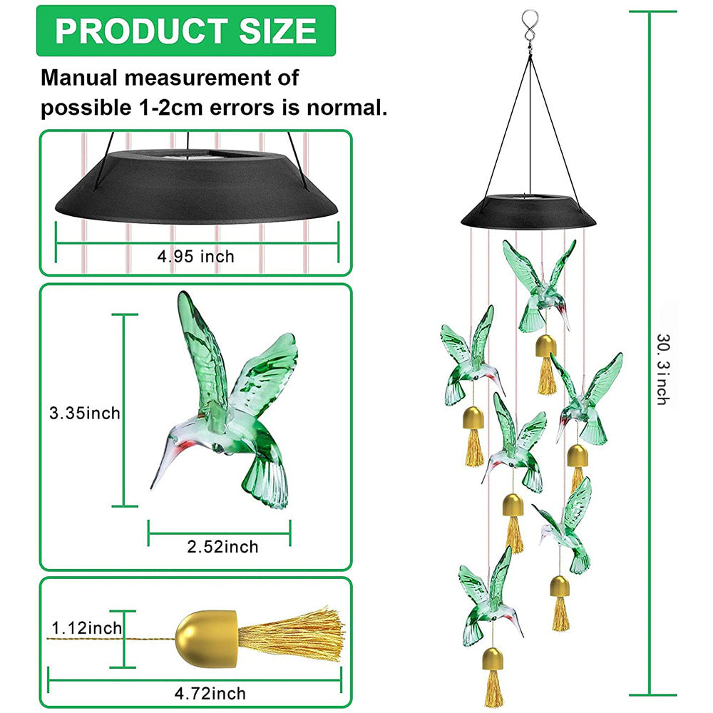 Solar Powered Wind Chime LED Garden Light