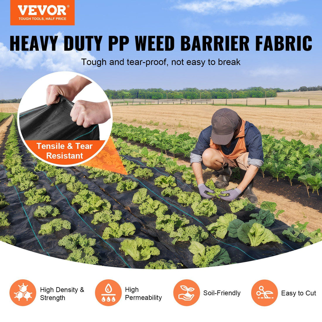 13FT x 108FT Weed Barrier Fabric angle detail view