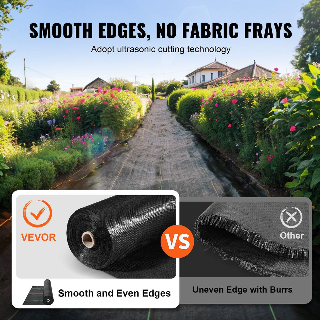 13FT x 108FT Weed Barrier Fabric side view