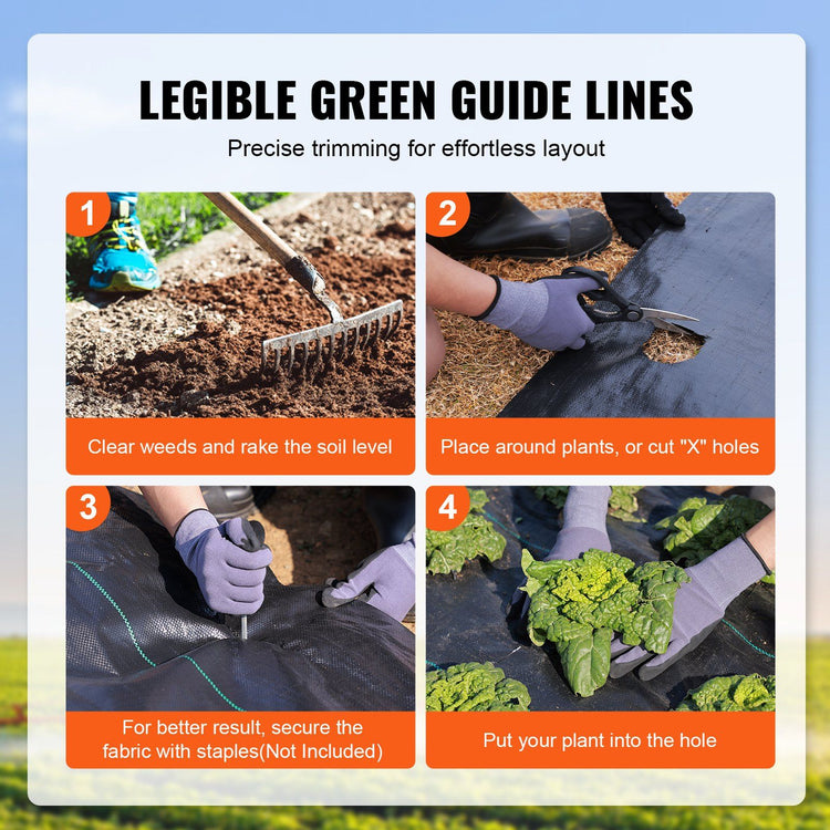 13FT x 108FT Weed Barrier Fabric in-use view