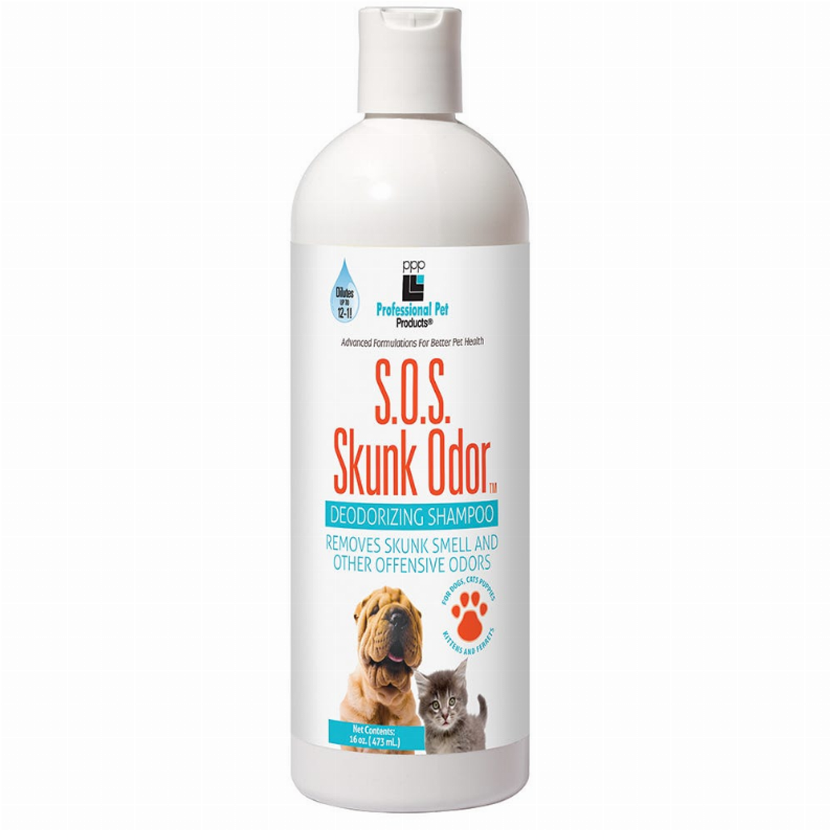 PPP Skunk Odor Dog Shampoo, 16 oz