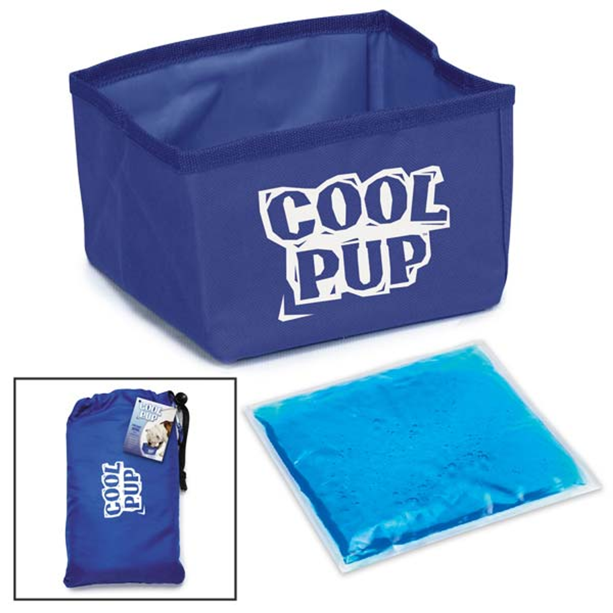 Cool Pup Portable Travel Dog Bowl (Blue)