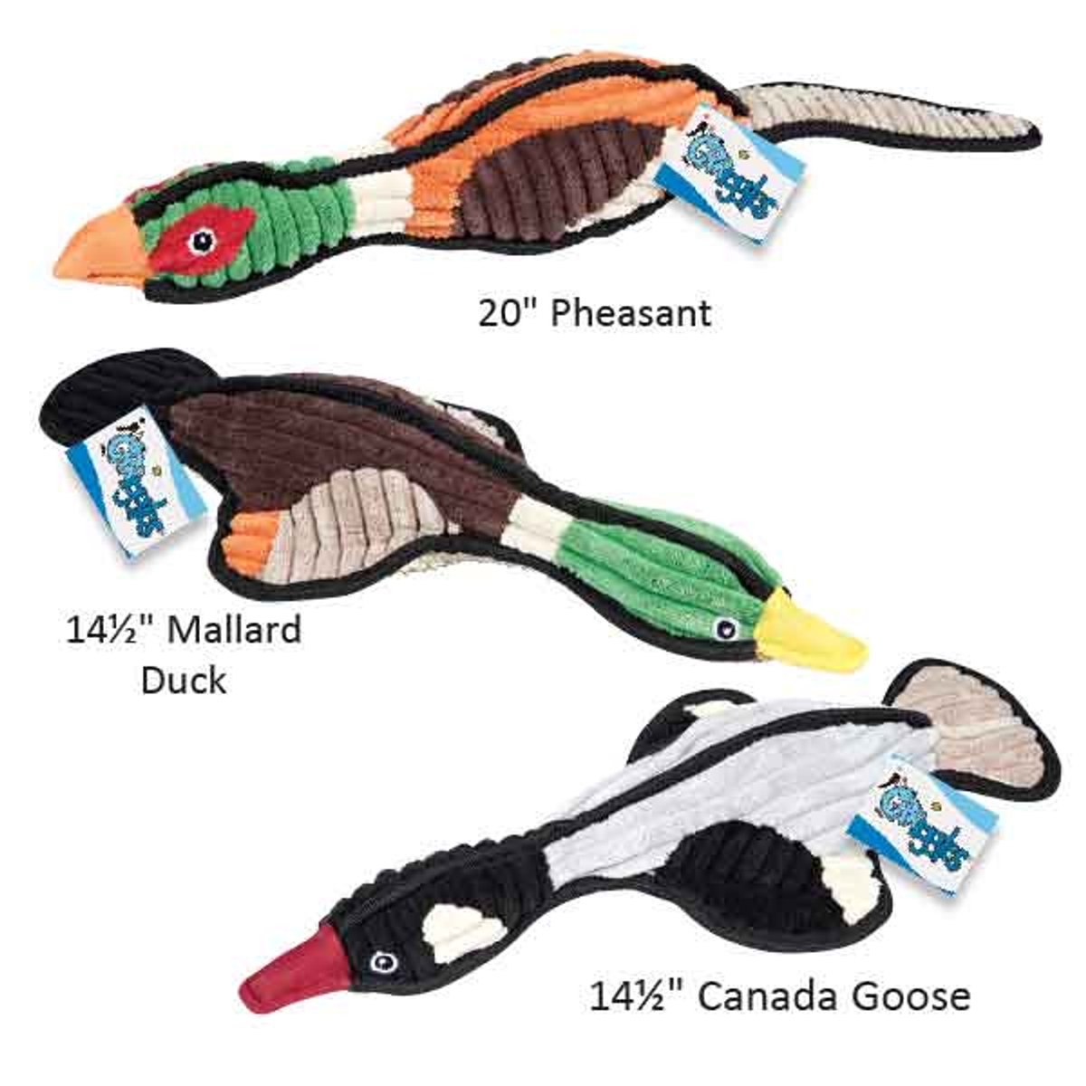 Griggles Flying Flock Goose Plush Dog Toy