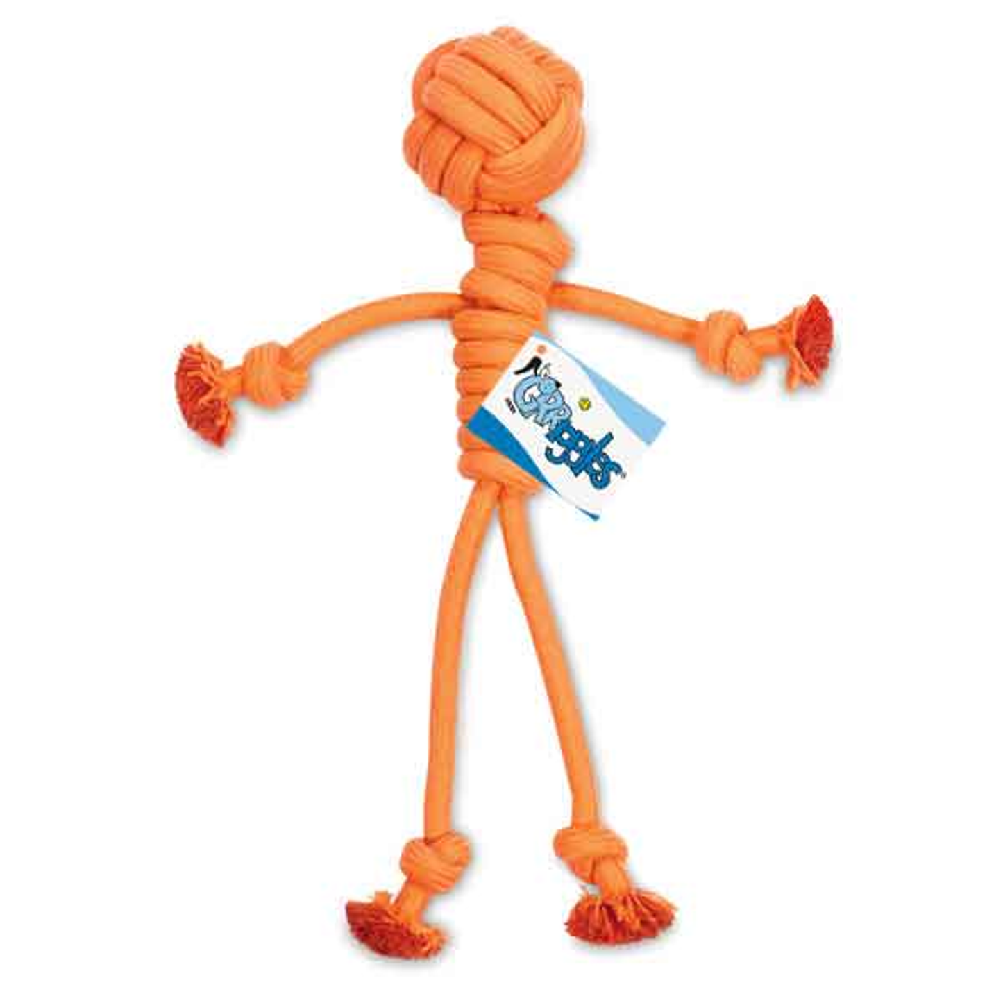 Griggles Ruff Rope Tug Man Dog Toy (Orange)