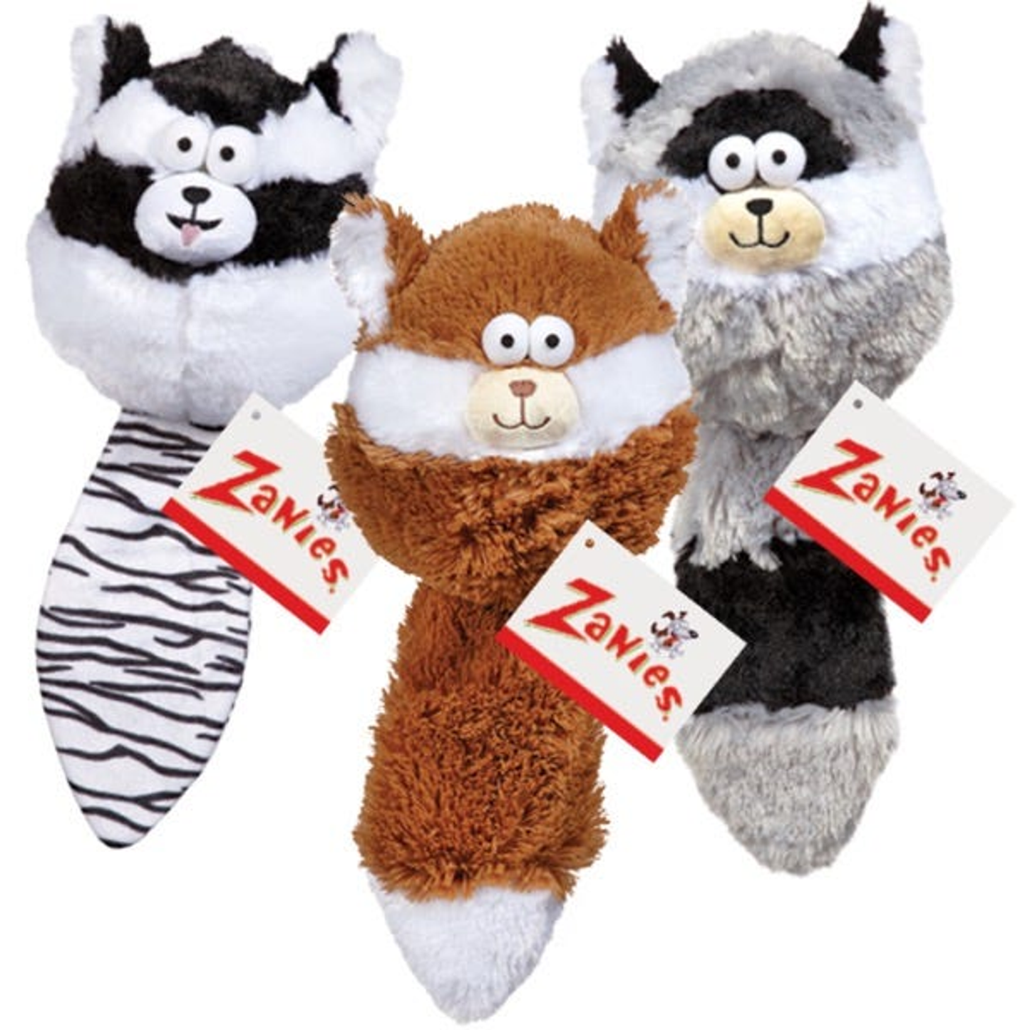 Zanies Funny Furry Fatty Raccoon Plush Dog Toy