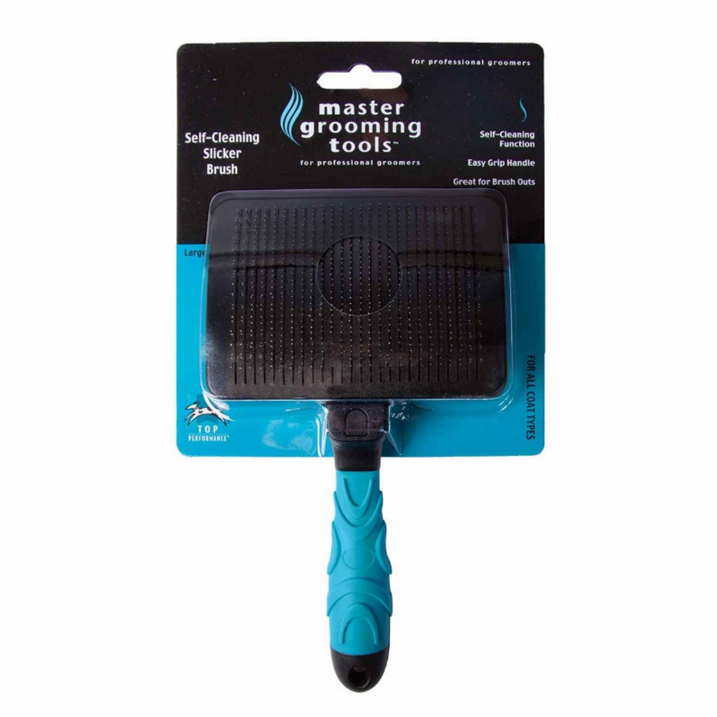 Master Grooming Tools Self-Cleaning Slicker Brush Large Blue