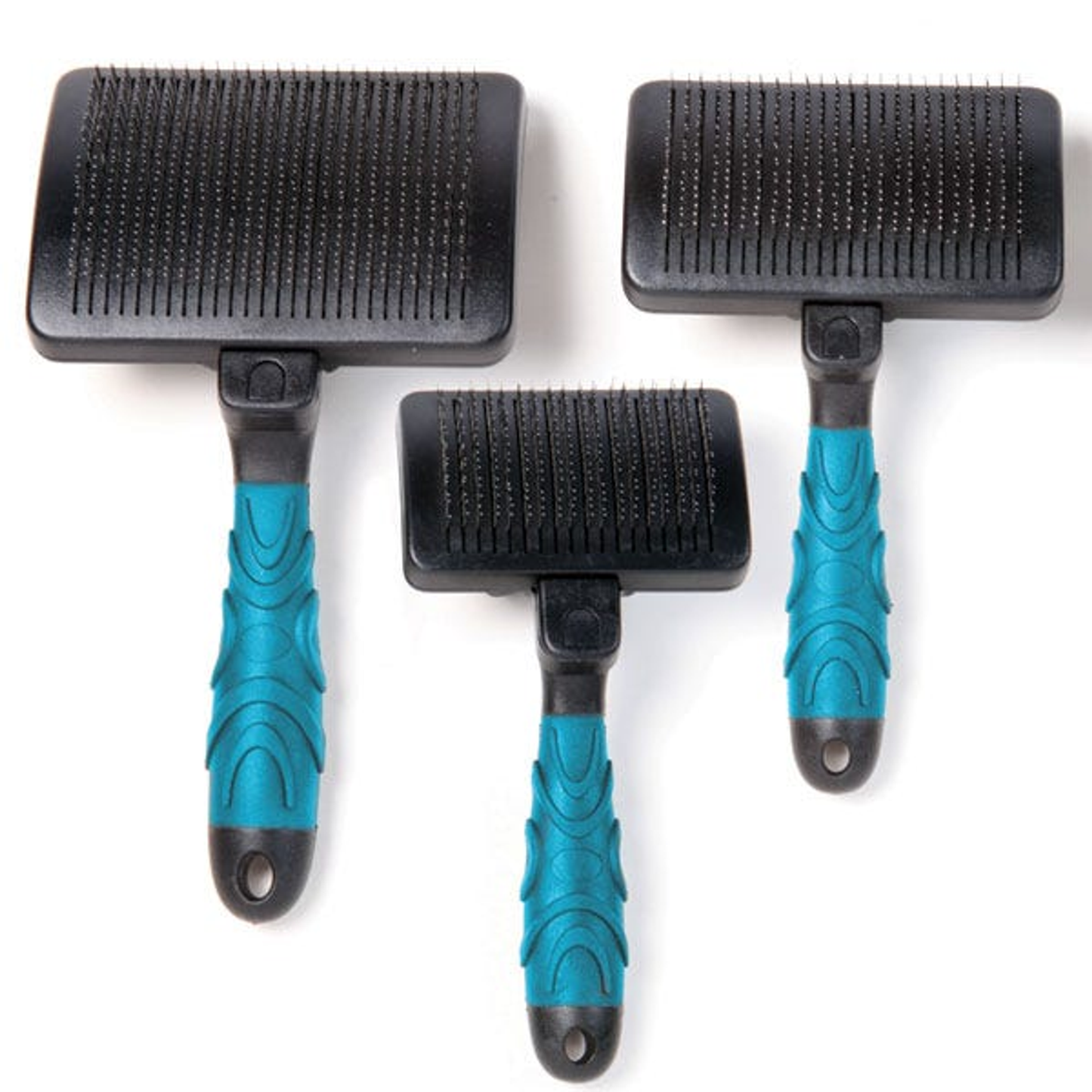 Master Grooming Tools Self-Cleaning Slicker Brush Large Blue