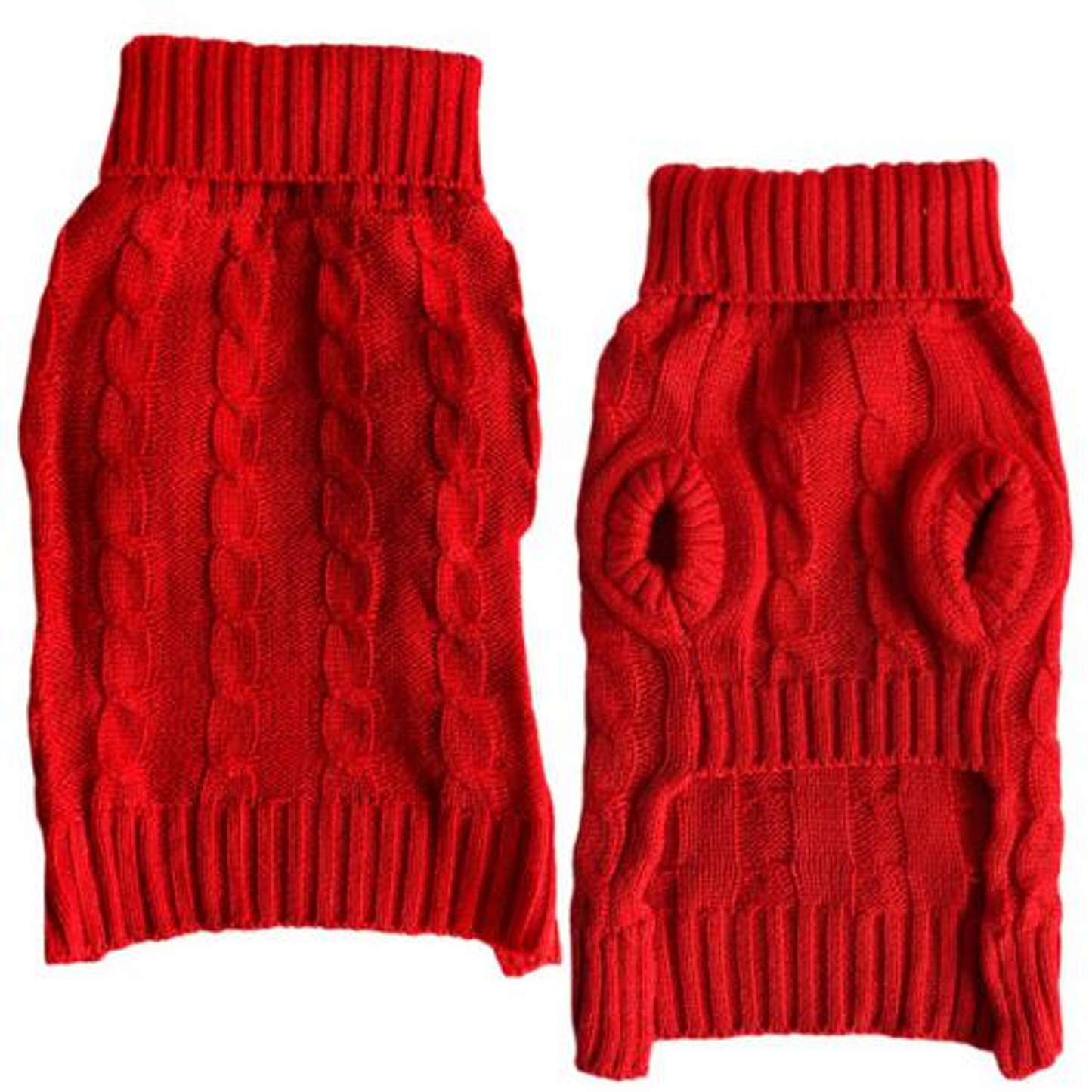 Casual Canine Cable Knit Turtleneck Dog Sweater