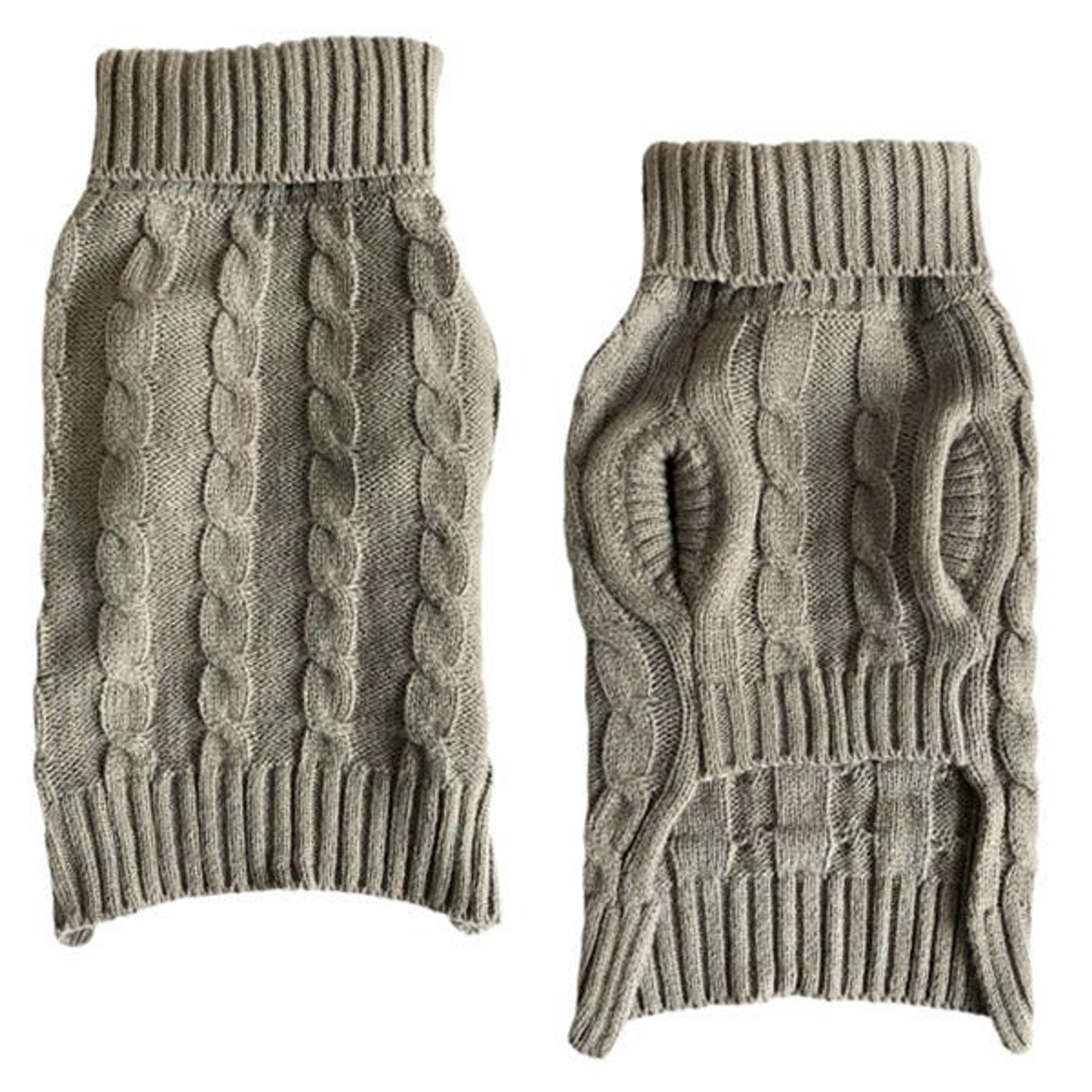 Casual Canine Mock Neck Cable Knit Dog Sweater