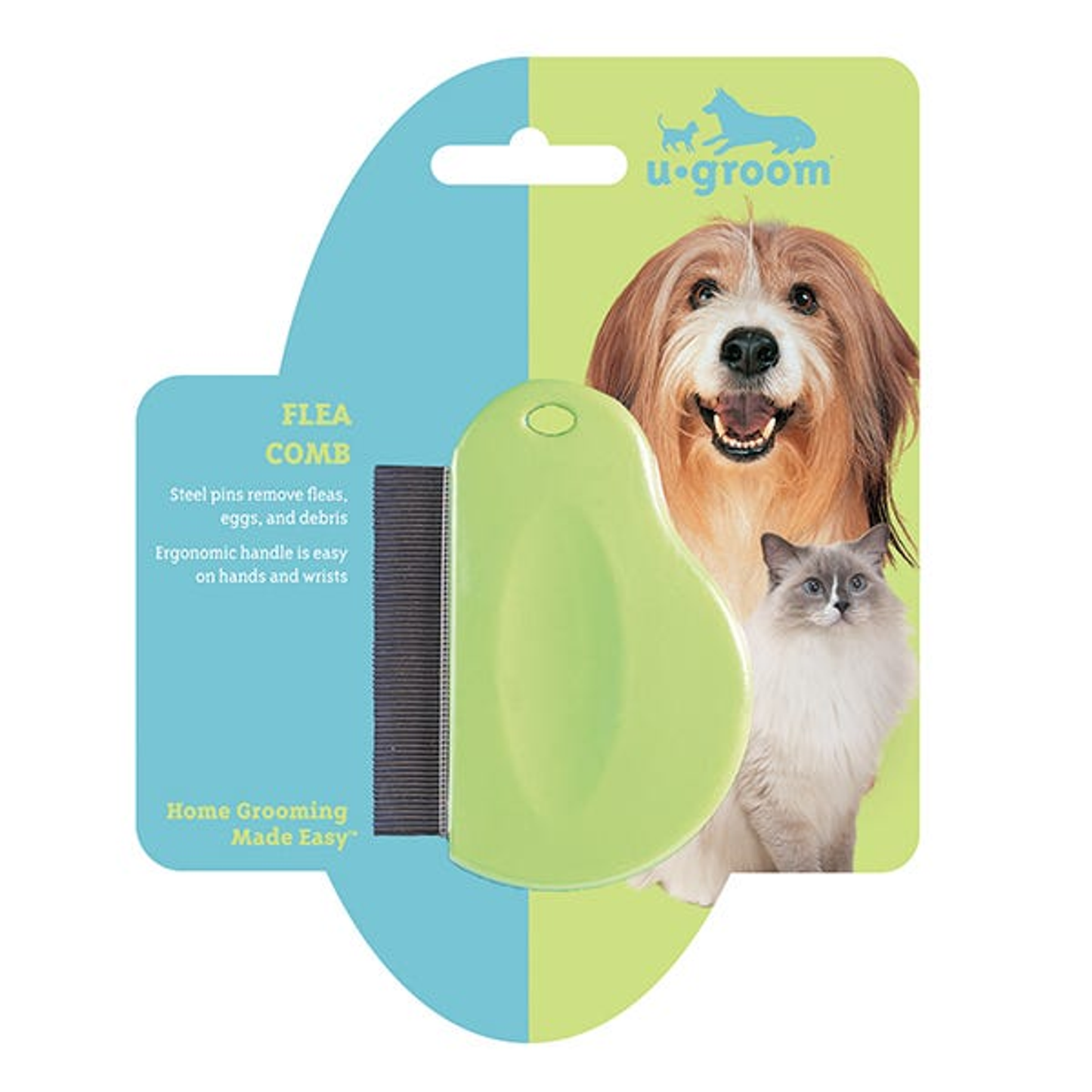 Ugroom Contoured Grip Pet Flea Comb