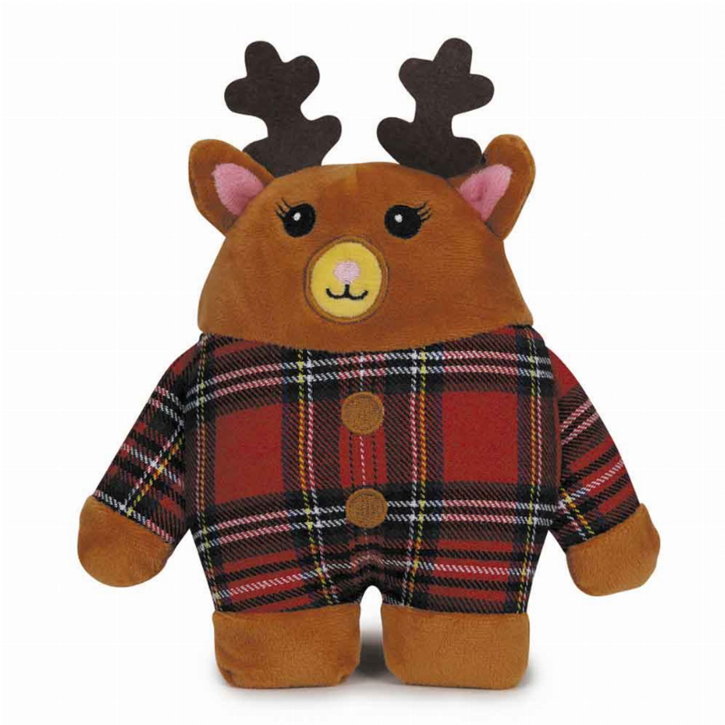 Zanies Holiday Tartan Friends Reindeer Dog Toy