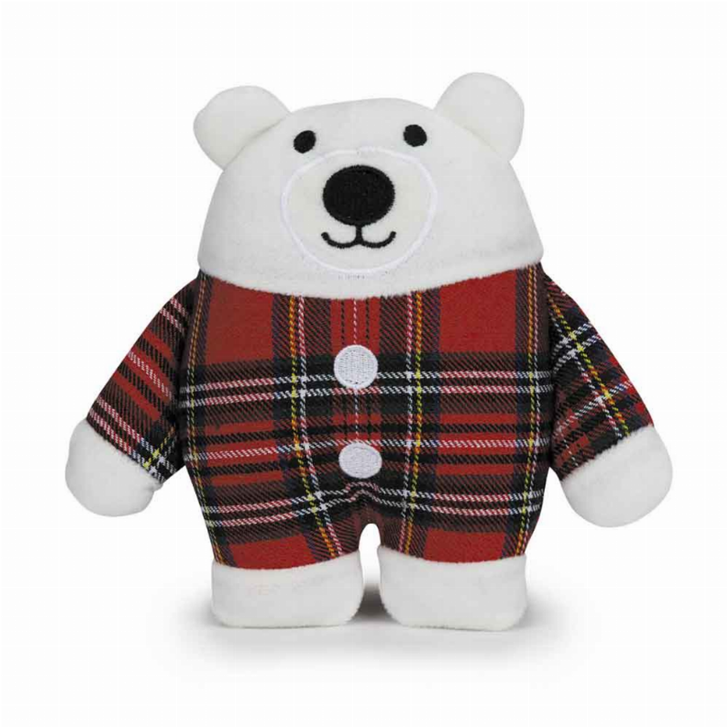 Zanies Holiday Tartan Friends Polar Bear Dog Toy