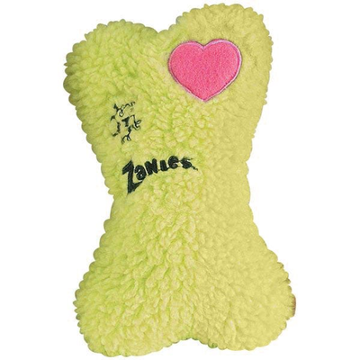 Zanies Embroidered Berber Bone Plush Dog Toy - close-up of embroidered detail on berber bone