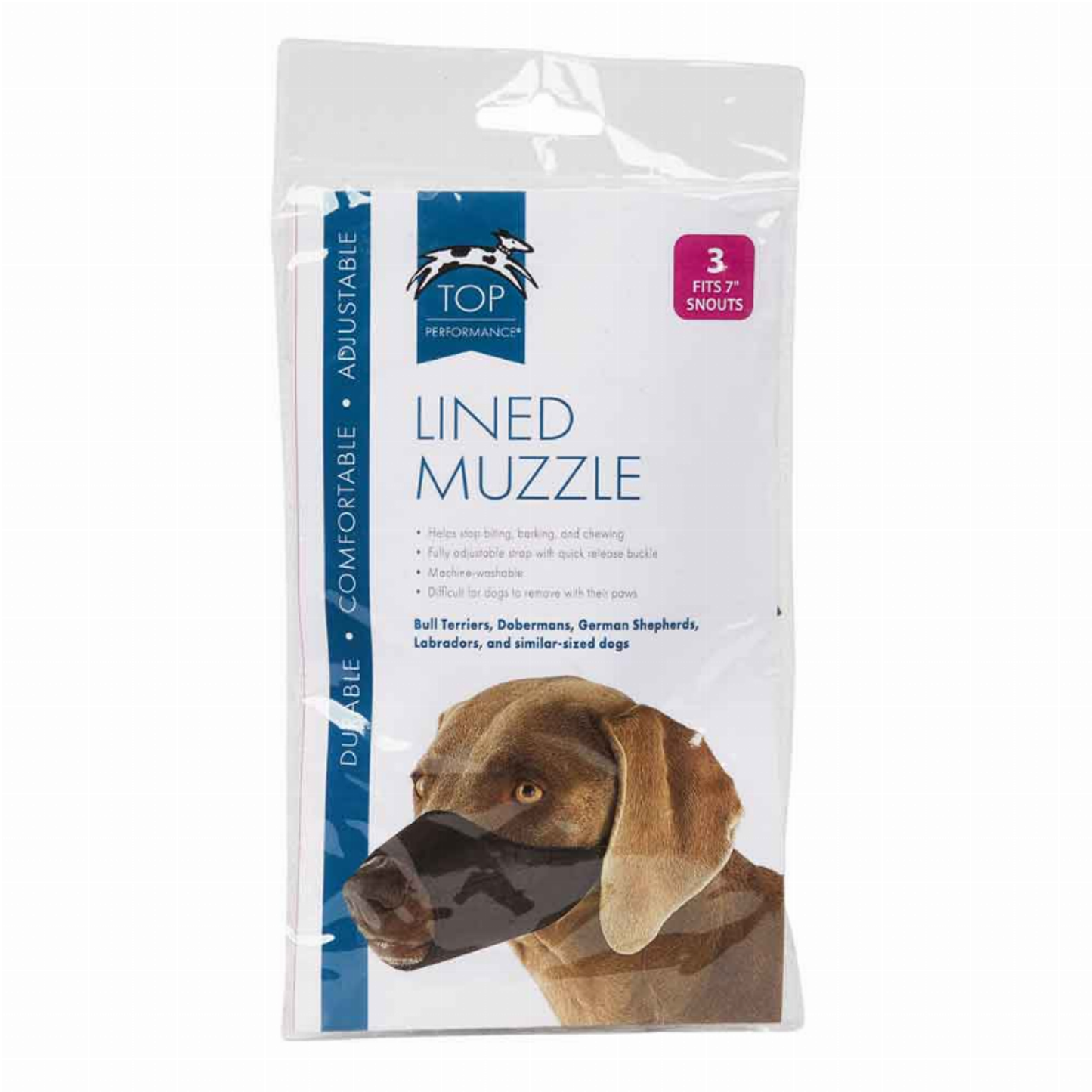 Top Performance Lined Nylon Dog Muzzle