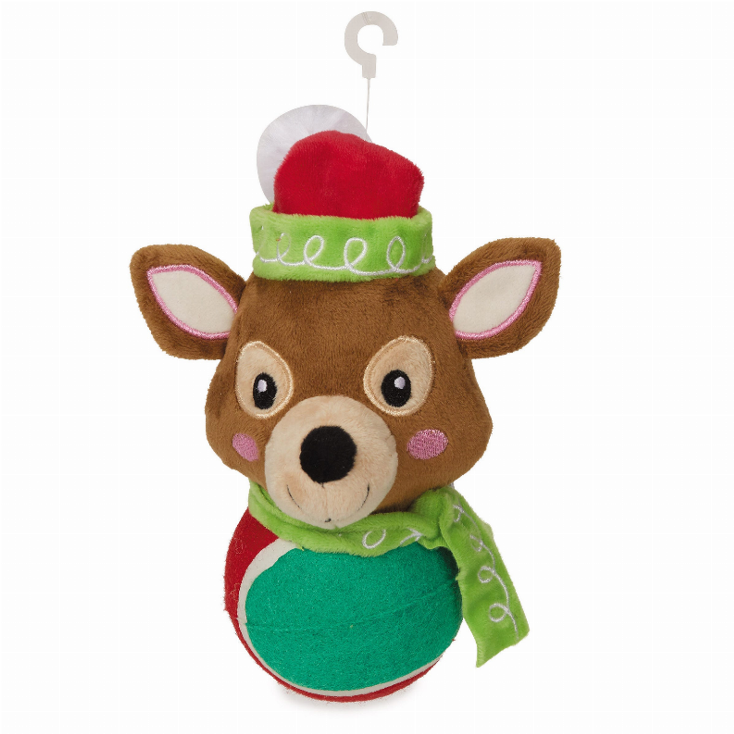 Zanies Jolly Reindeer Tennis Ball Dog Toy