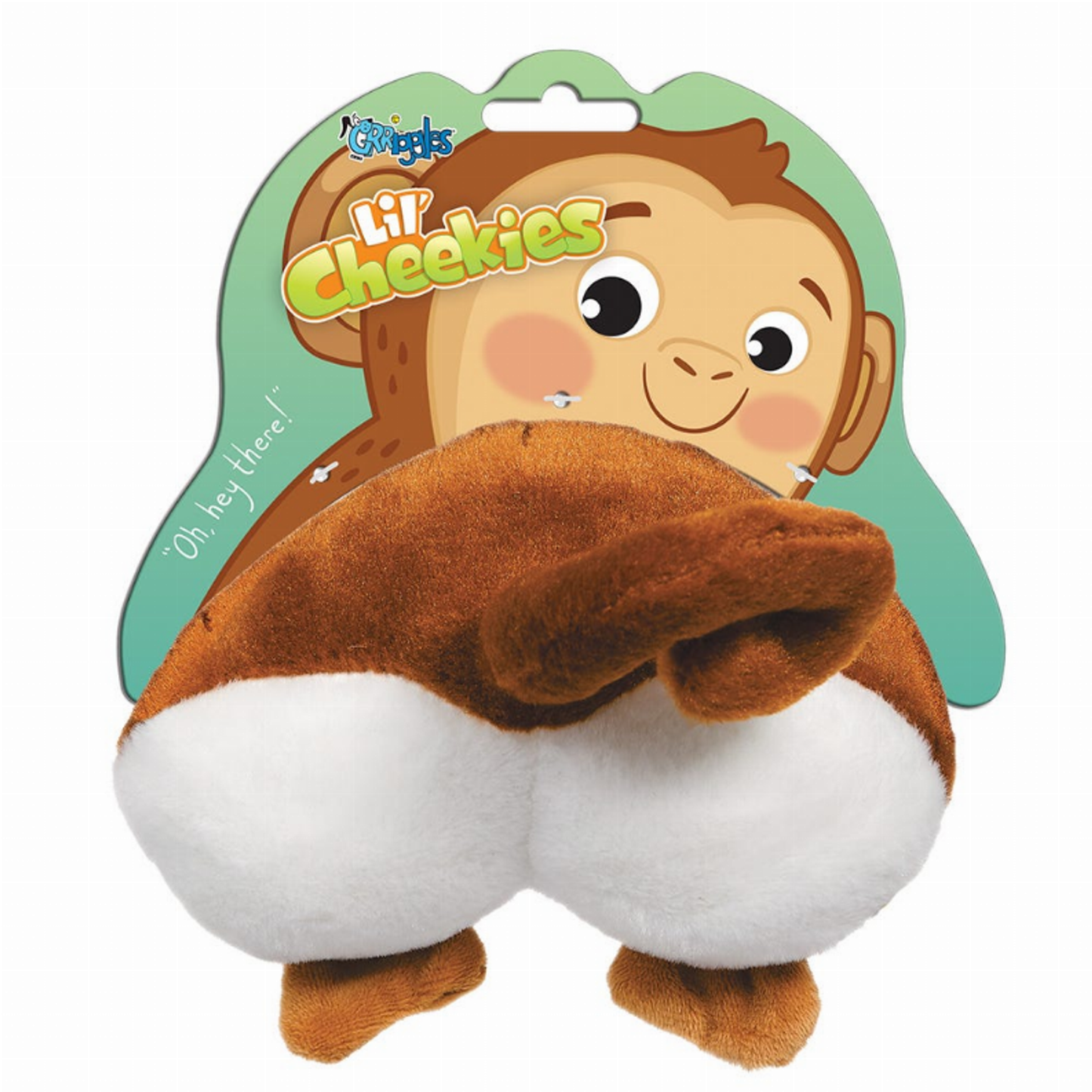 Griggles Lil' Cheekies Monkey Plush Dog Toy