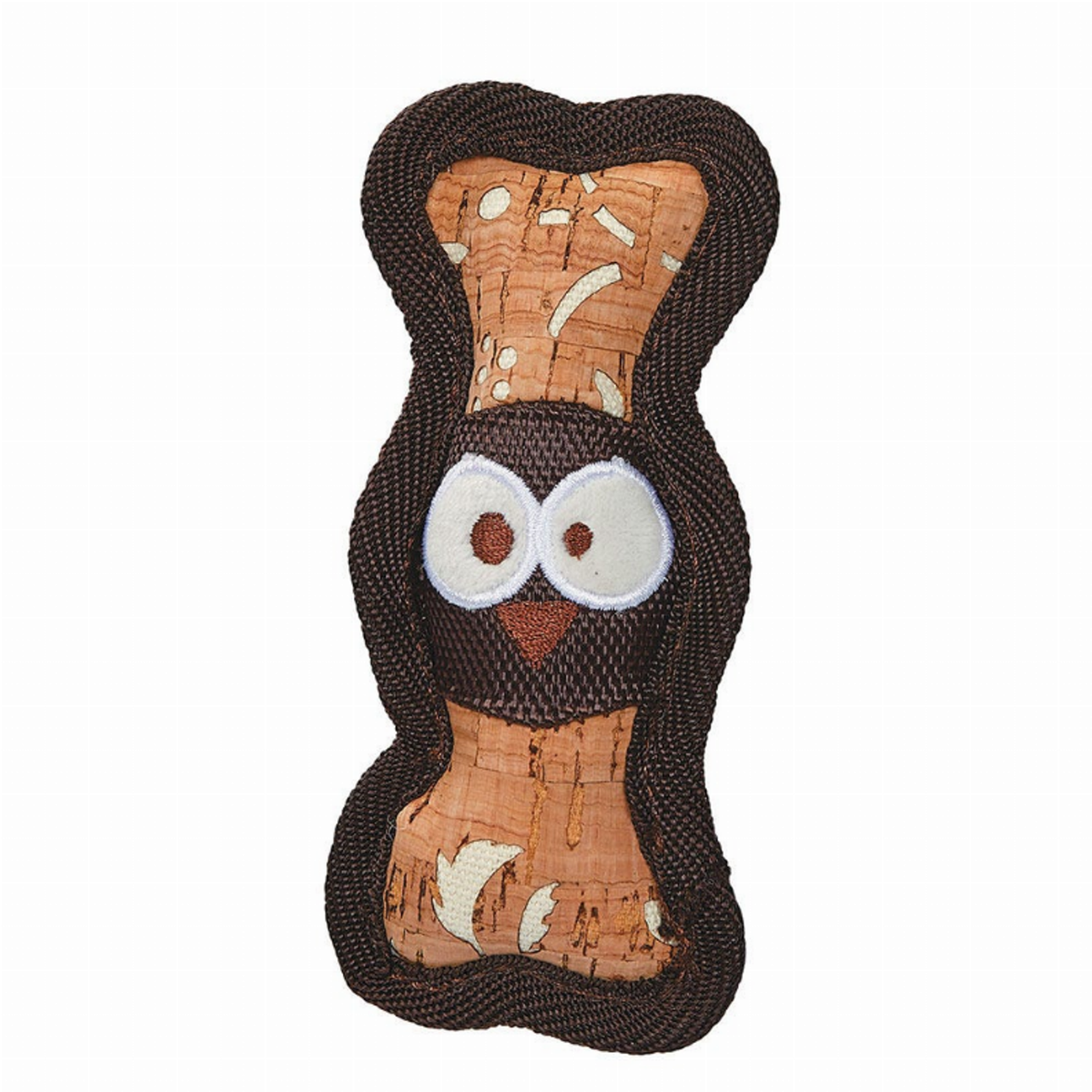 Zanies Corkie Mini Bone Owl Plush Dog Toy