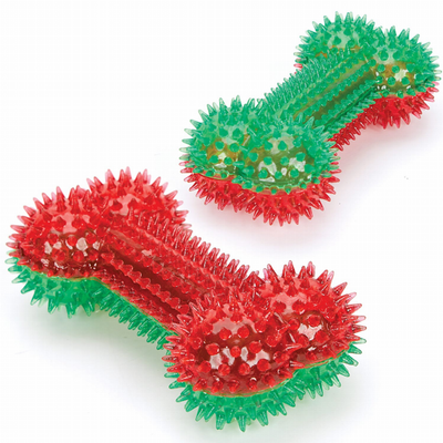 Zanies Holiday Squeaky Spike Bone Dog Toy 6.5-Inch