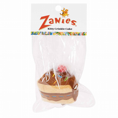 Zanies Kitty Krinkle Cake Cat Toy with Feather