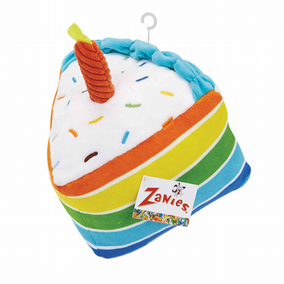 Zanies Rainbow Birthday Cake Plush Dog Toy