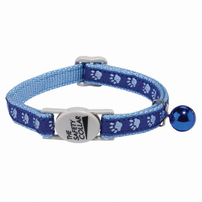 Meow Town Two-Tone Pawprint Cat Collar Black