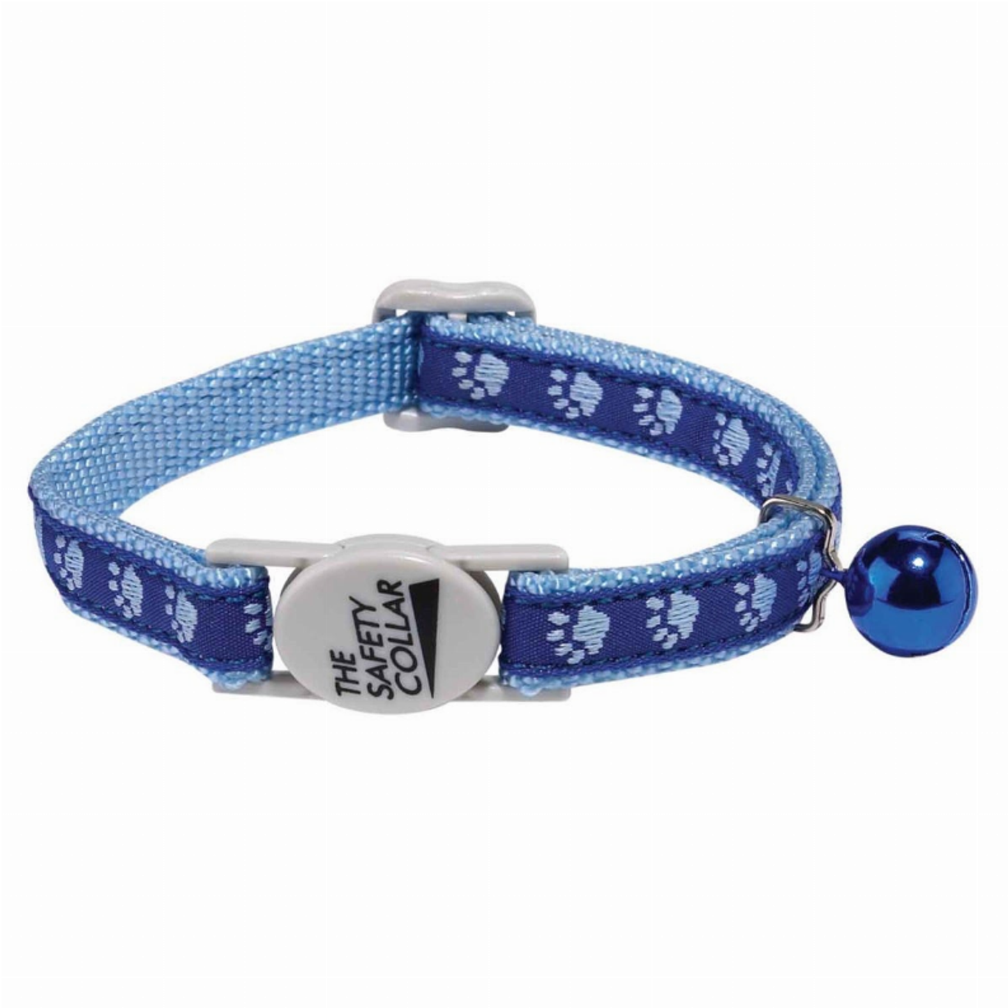 Meow Town Two-Tone Pawprint Cat Collar Black