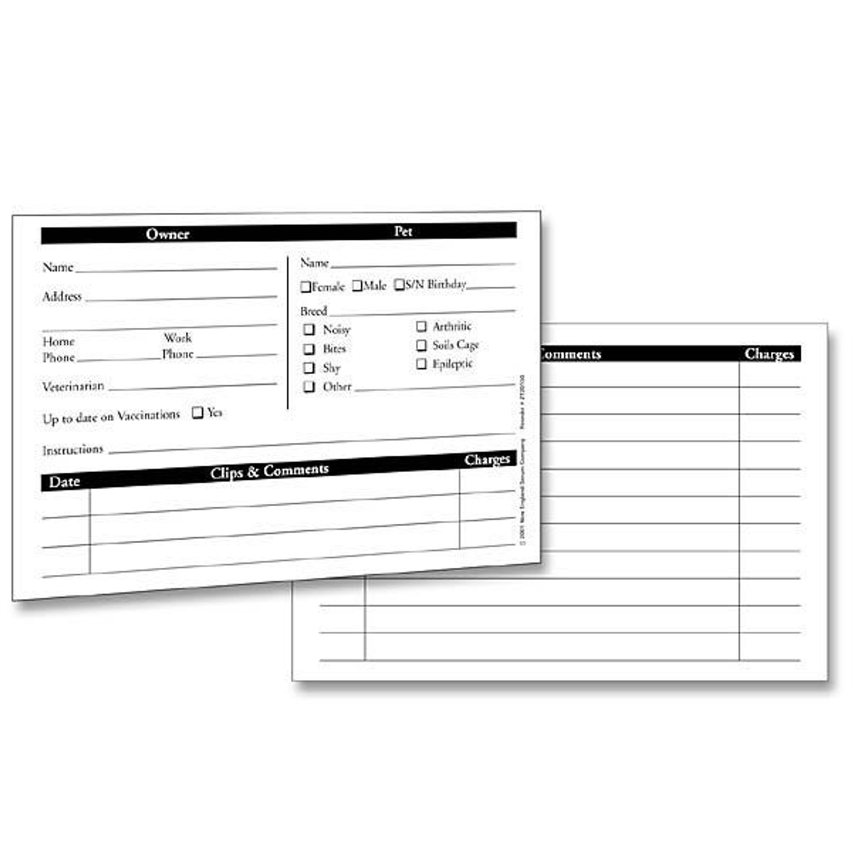 Pet Customer Profile Cards, 4 x 6 in (50-Pack)