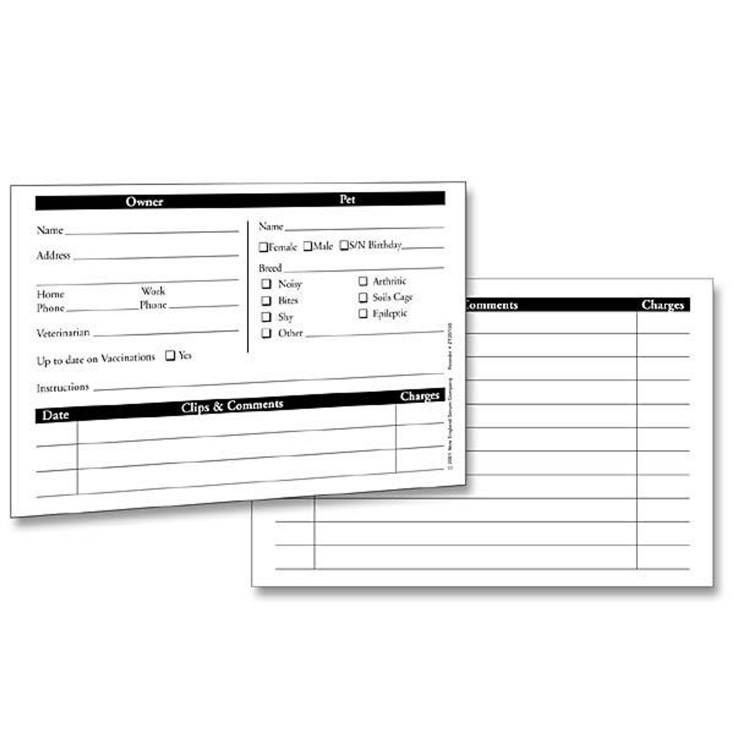 Pet Customer Profile Cards, 4 x 6 in (50-Pack)