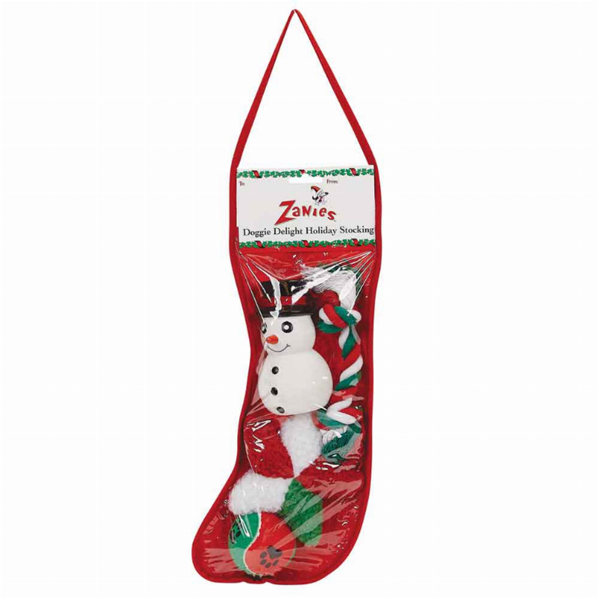 Zanies Dog Delite Snowman Holiday Stocking 14-Inch