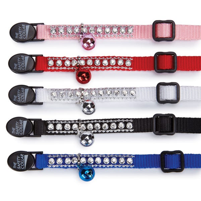 East Side Collection Rhinestone Cat Collar Black