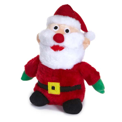 Zanies Holiday Friend Santa Plush Dog Toy 9-Inch