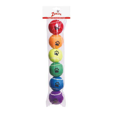 Zanies Puppy Pride Tennis Balls 6-Pack Dog Toy