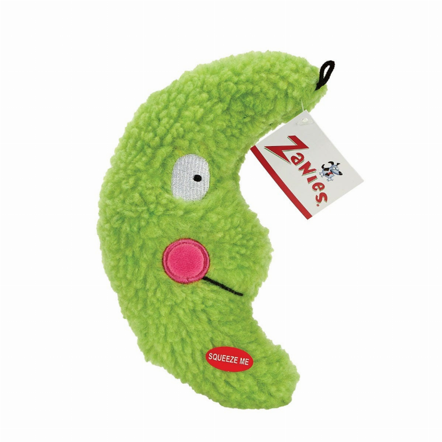 Zanies Smiling Moon Plush Dog Toy 8-Inch, Green