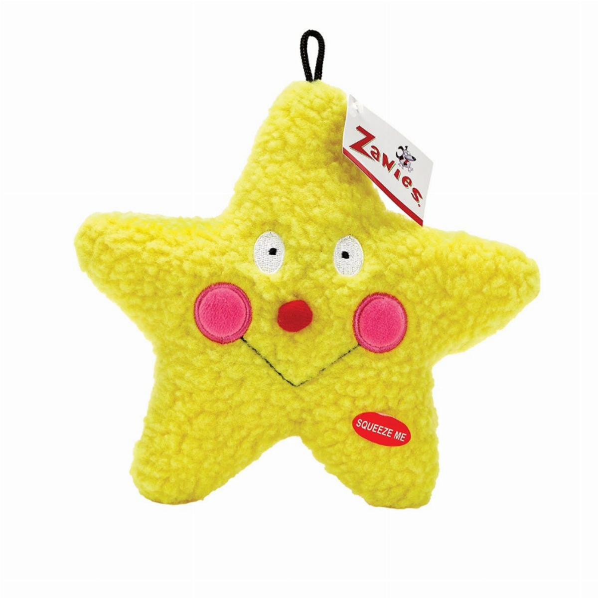 Zanies Smiling Star Plush Dog Toy 7.5-Inch, Yellow