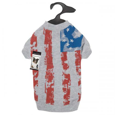 Zack & Zoey America's Pup Flag Print Dog Tee