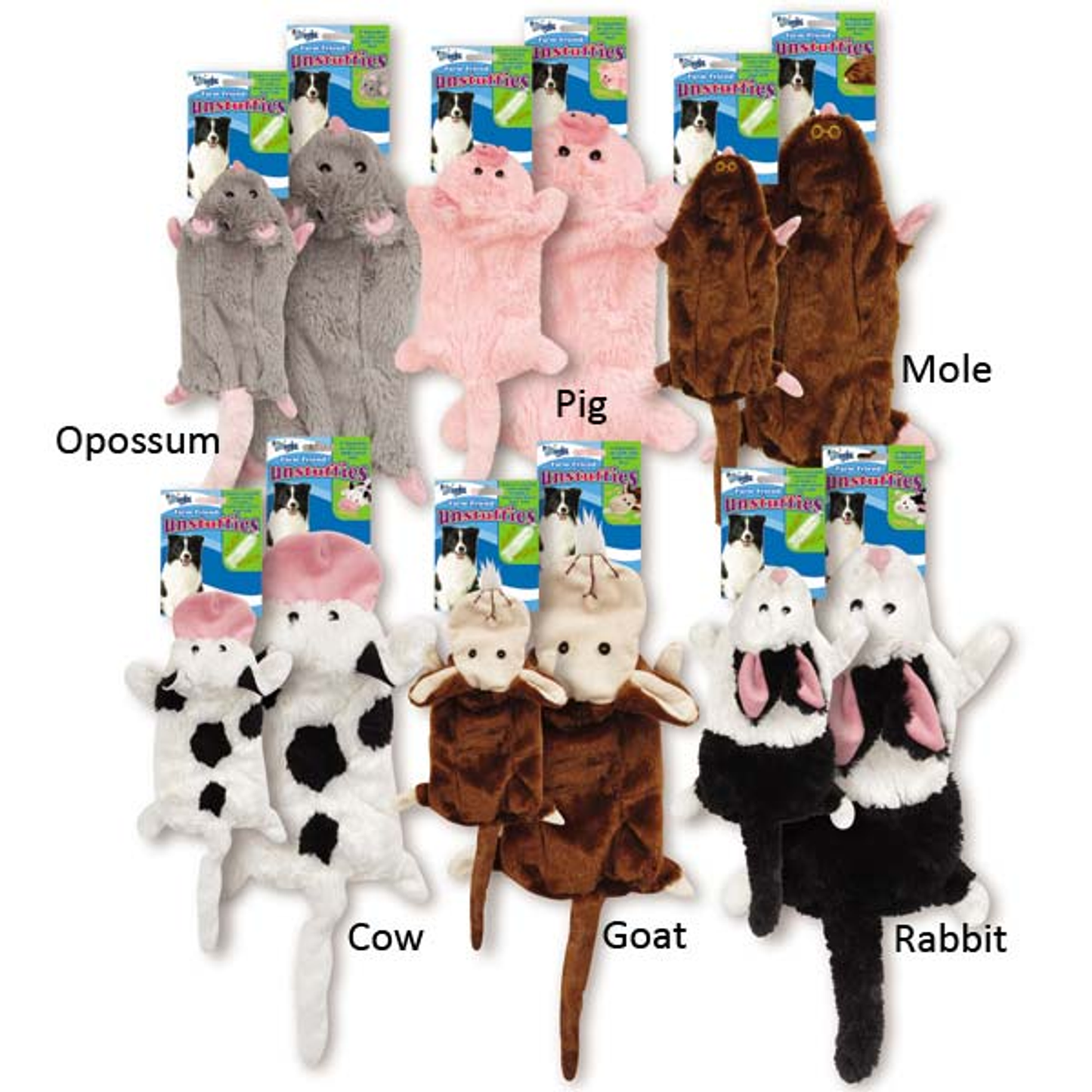 Griggles Farm Friend Unstuffies Cow Dog Toy