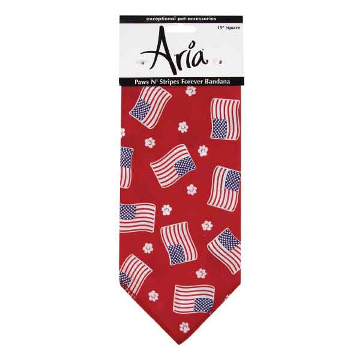 Aria Paws N Stripes Forever Dog Bandana - Red