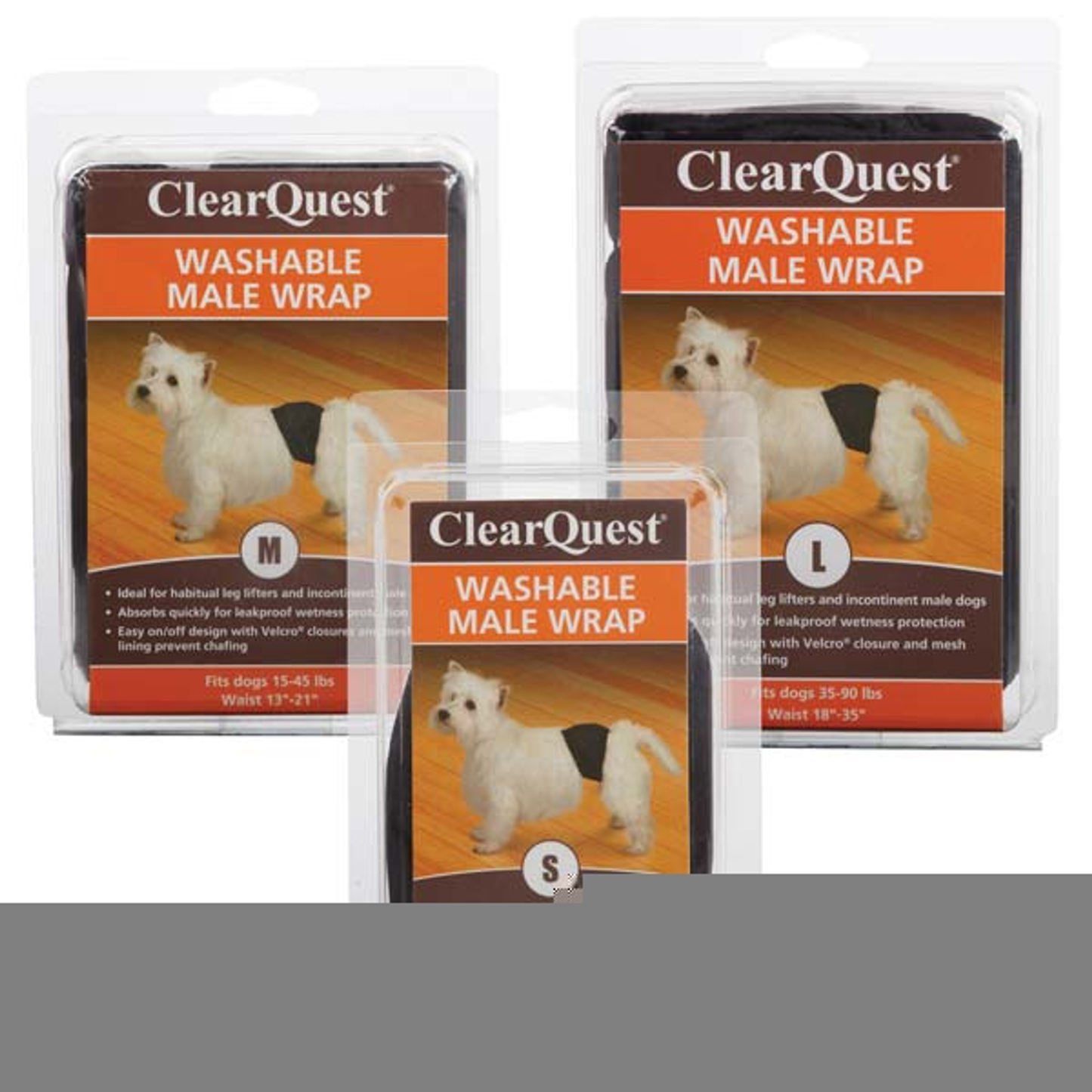 Clear Quest Washable Male Dog Wrap