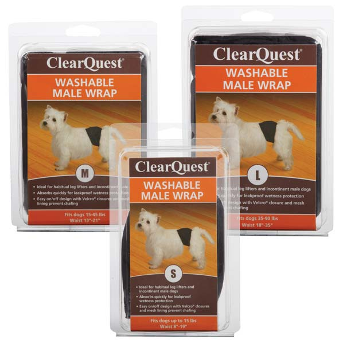 Clear Quest Washable Male Dog Wrap