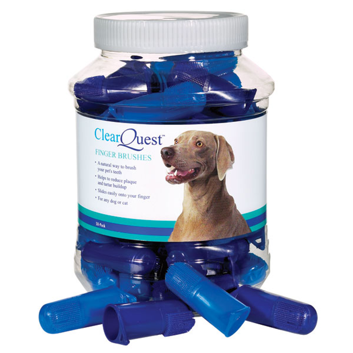 Clear Quest Finger Toothbrush for Dogs (50 Pack)
