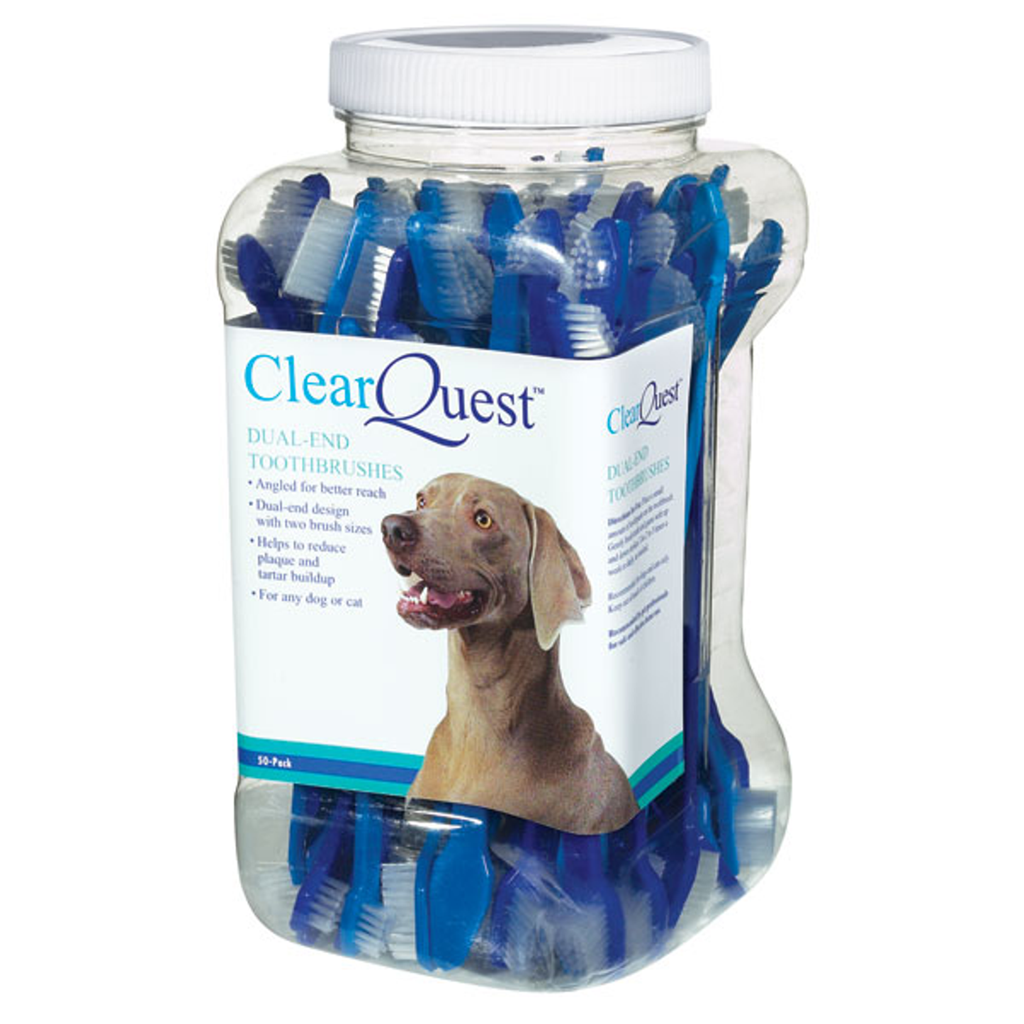 Clear Quest Dual-End Dog Toothbrush (50 Pack)