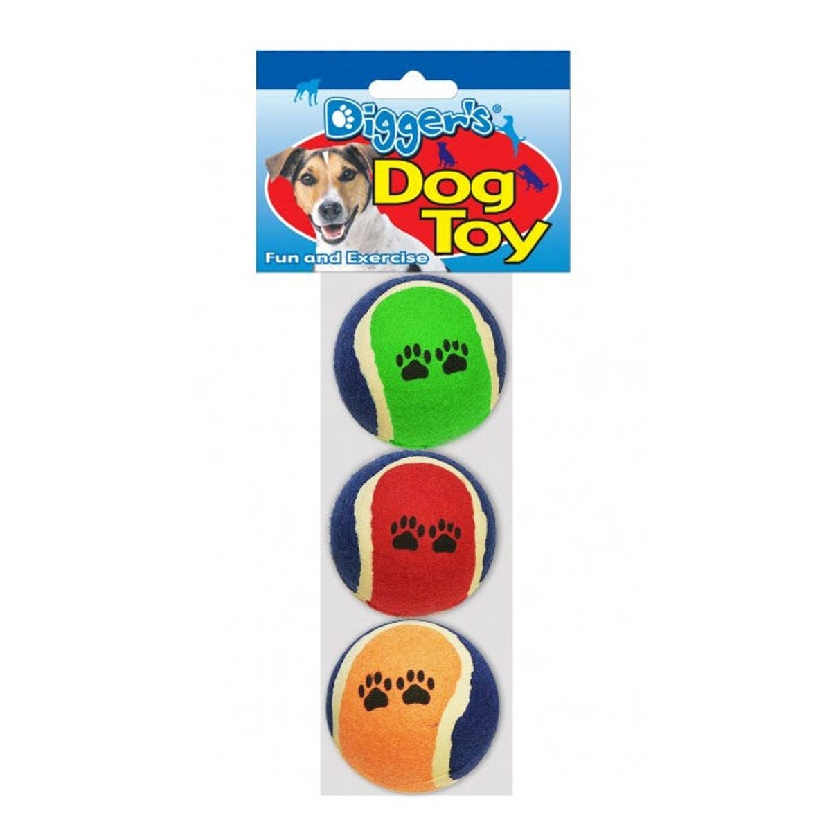 Diggers Dog Tennis Balls, 3-Pack