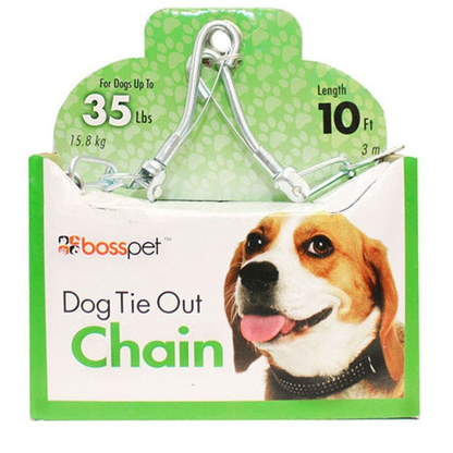 Boss Pet Twist Chain Tie-Out with Swivel Snap 2.5mm