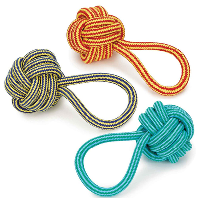 Mammoth Pet Extra Monkey Fist Ball Dog Rope Toy with Handle 3.75-Inch