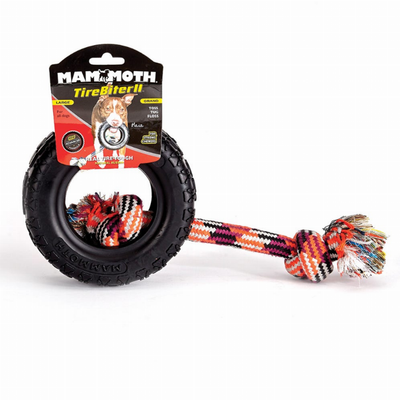 Mammoth Pet TireBiter II with Rope Dog Toy 8-Inch