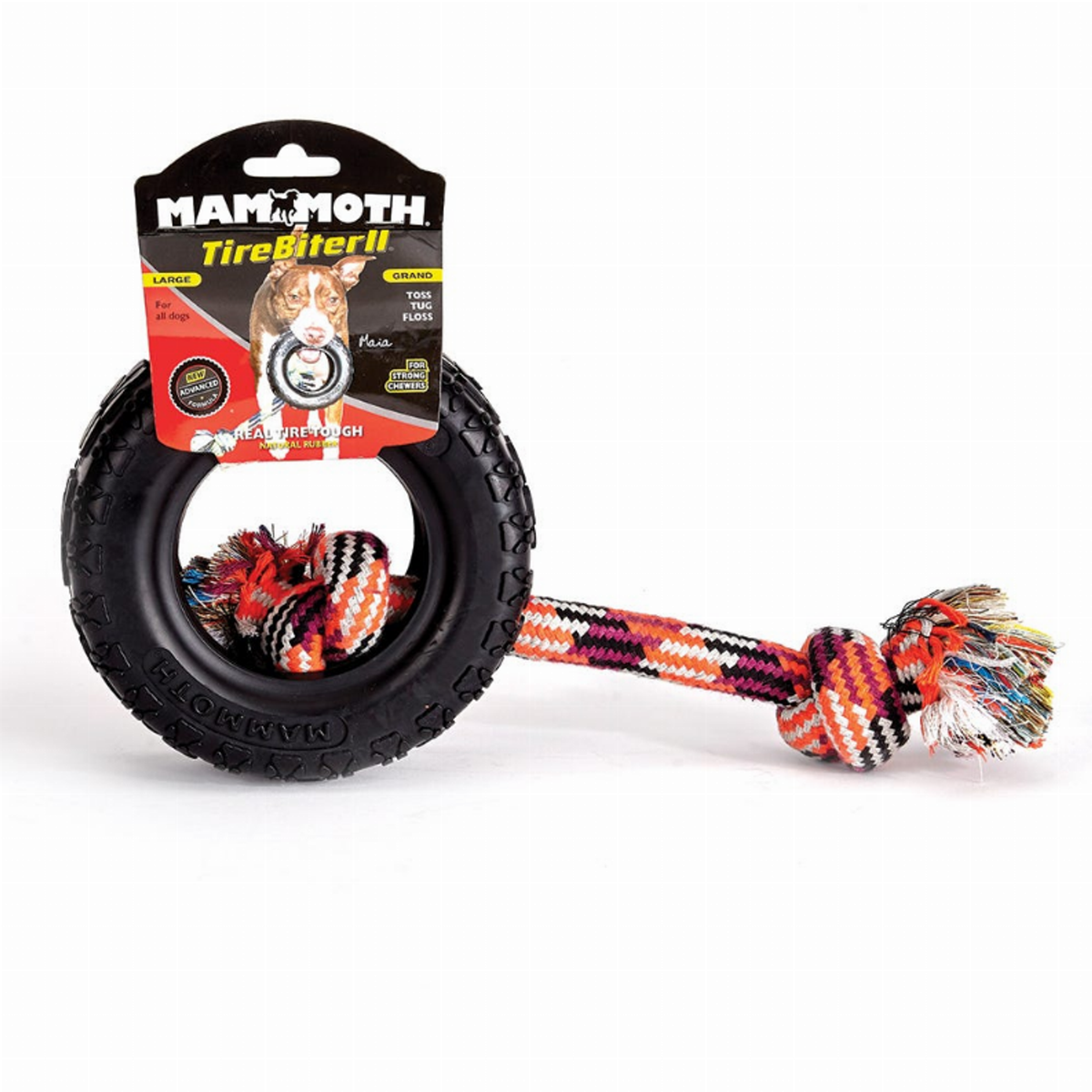 Mammoth Pet TireBiter II with Rope Dog Toy 8-Inch
